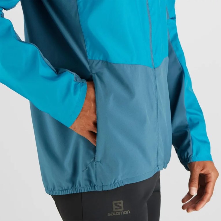 Turquoise Salomon Agile Men's Windbreaker | PH 89206X